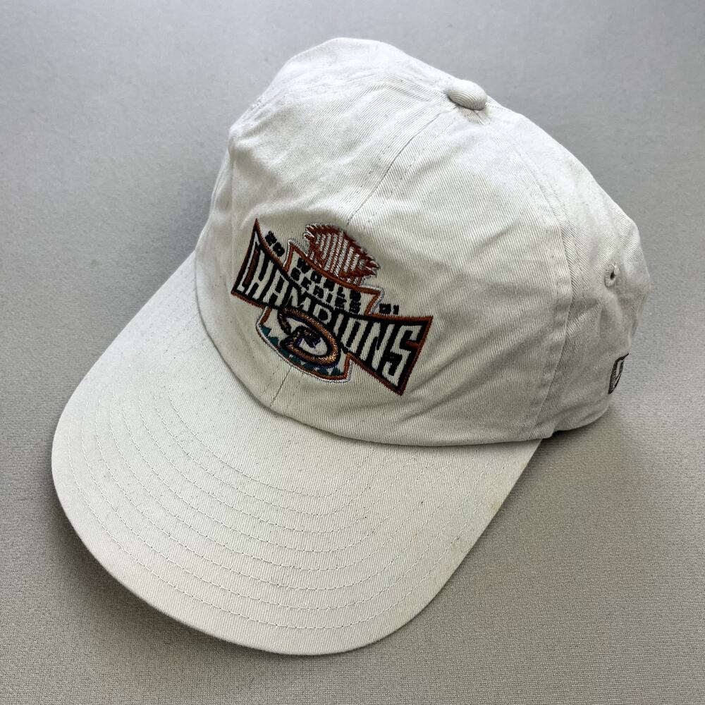 Vintage Arizona Diamondbacks Hat Cap Cream New Era Baseball MLB World Series y2k